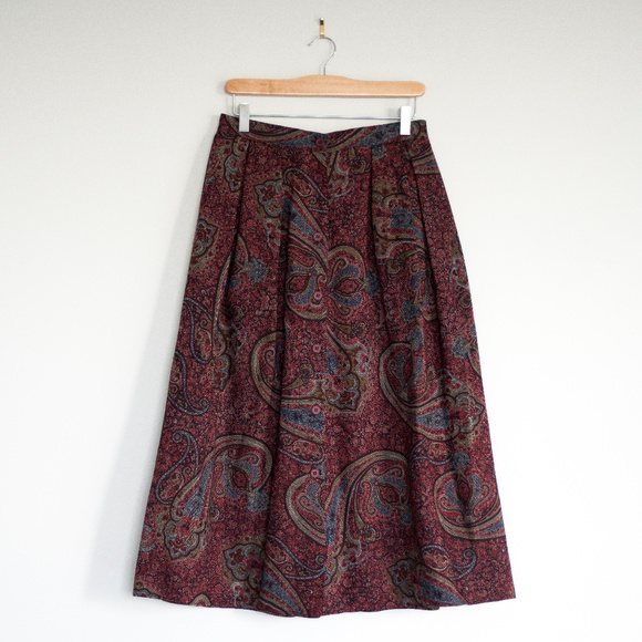 jaxsport Dresses & Skirts - Vintage Midi Paisley Wool Skirt